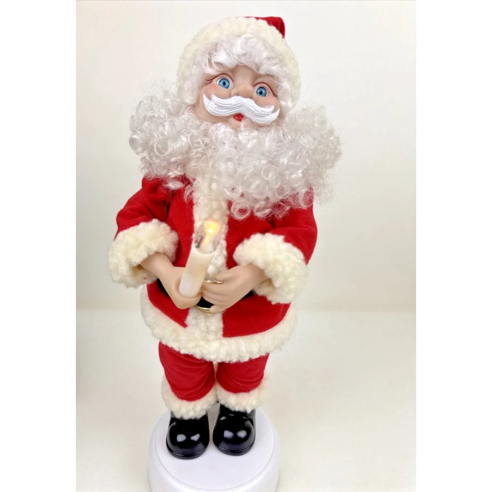 Santa Animated lighted  santa Padma Musical 3 songs candle lights vintage